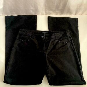 Kenneth Cole NY Studded Flare Bottom Dress Pants Size 6 Black